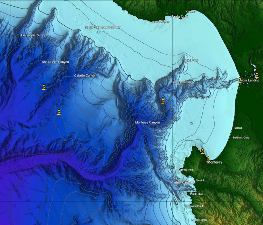 SatFish high-res bathymetry seafloor map Monterey Bay and Santa Cruz