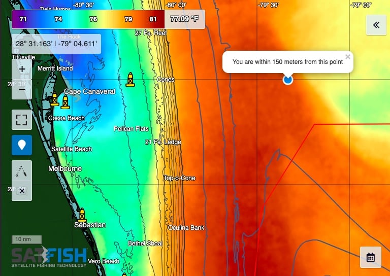 SatFish Offshore Fishing Map Mobile App GPS Location