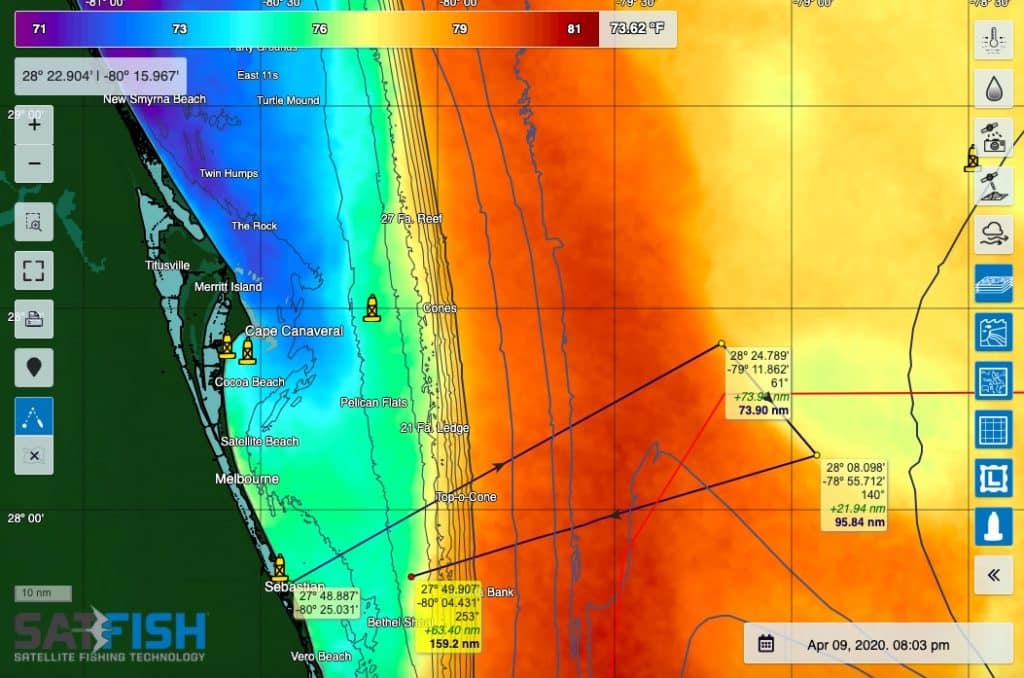 SatFish Offshore Fishing Maps Route Planner