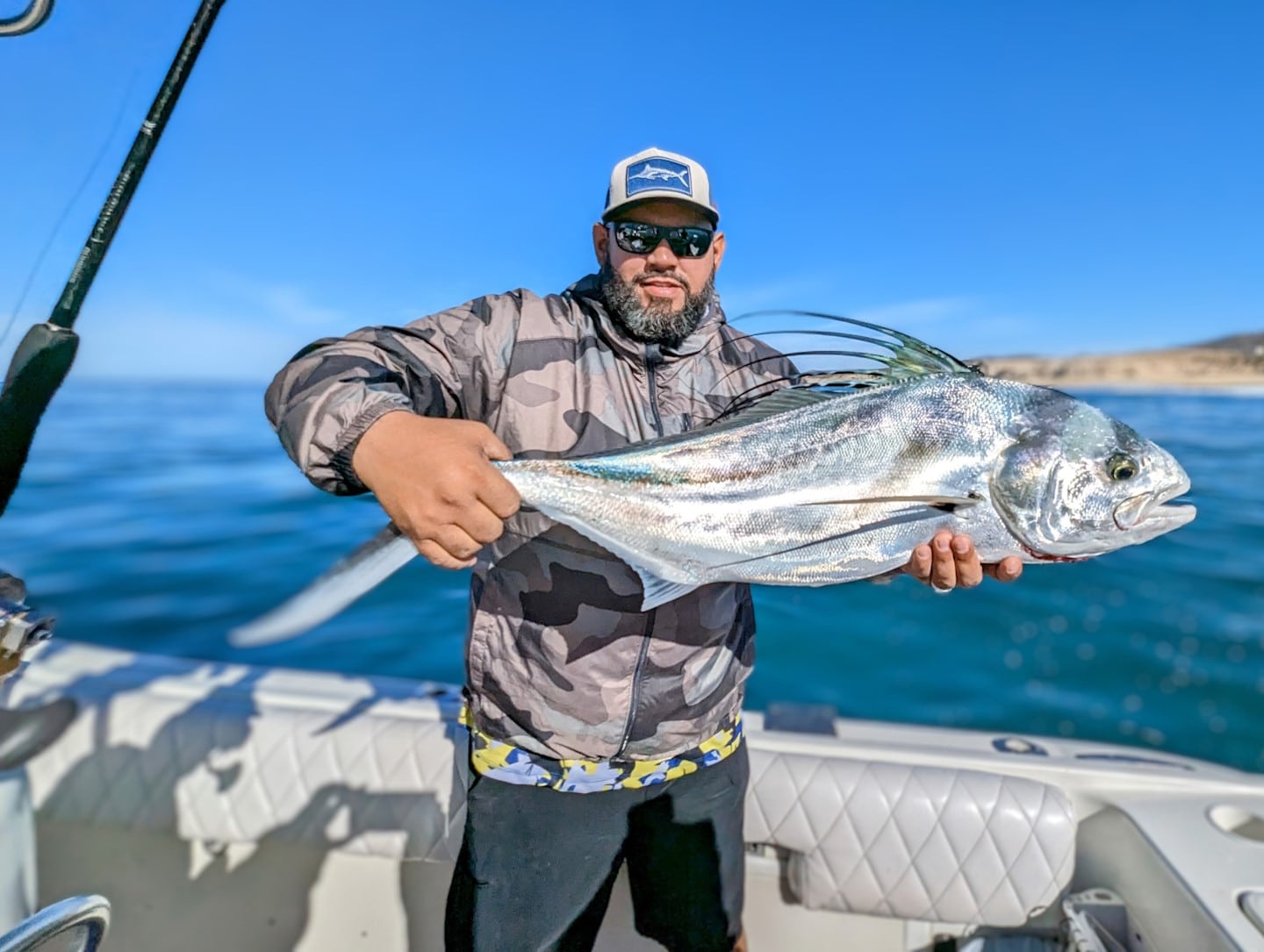 Capt. Arturo Chacon from Tag Cabo Sportfishing in Cabo San Lucas, BCS, Mexico with a roosterfish