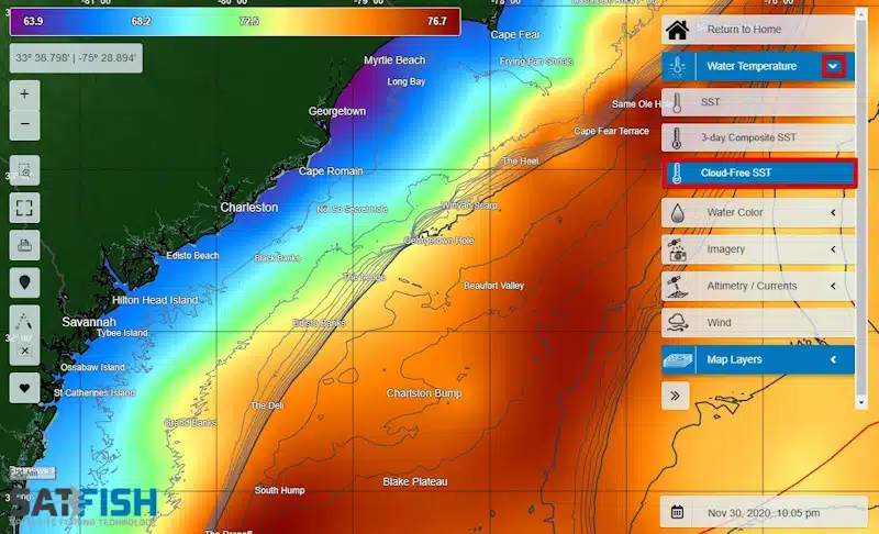 SatFish cloud-free SST