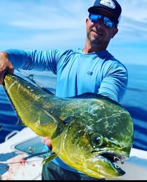 Dolphin (aka mahi mahi, dorado) caught using Satfish offshore fishing charts by Ben Baker, Tag Team Sportfishing, in North Carolina