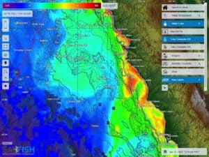 1-day composite ocean chlorophyll concentration map of northern Baja California, Mexico